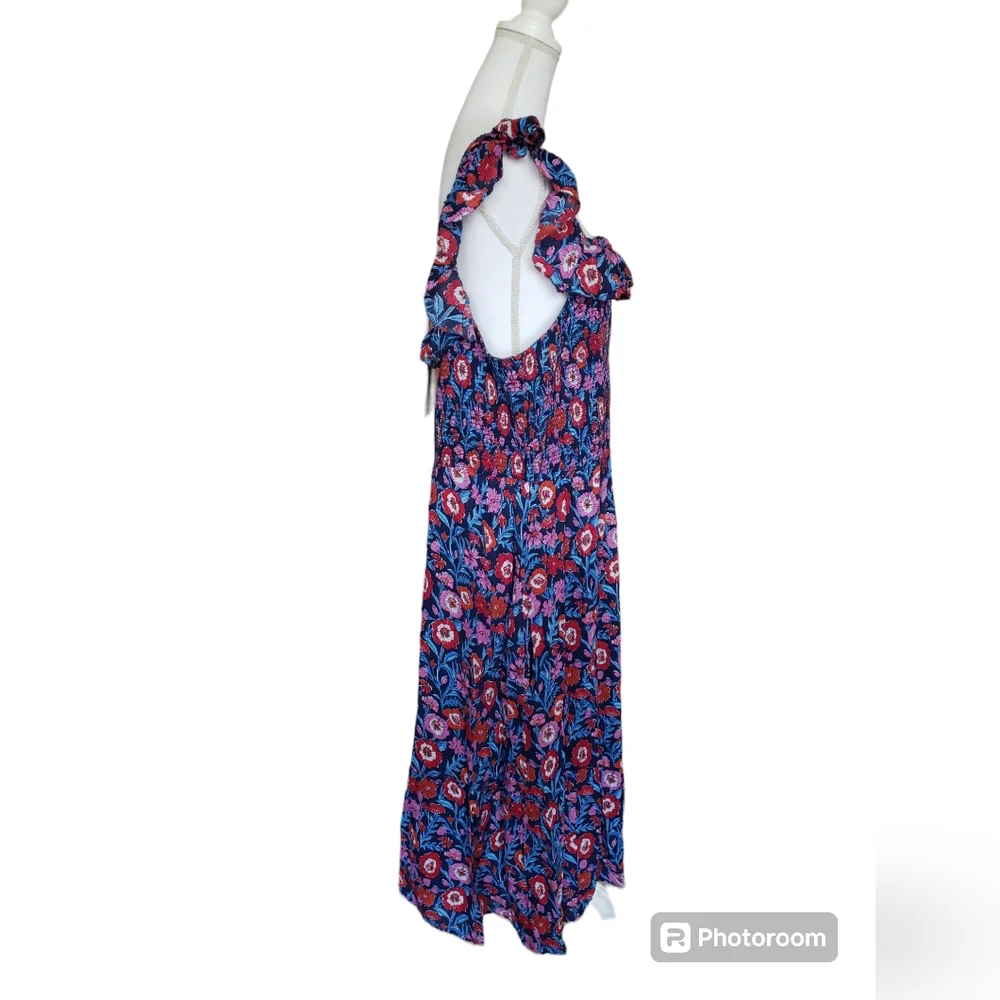 Vineyard Vines Blue and Pink Floral Midi Dress - Picture 4 of 14